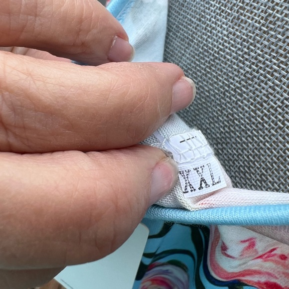 NEW PLUS SIZE Camisa floral dress. Cheerful light blue w/peonies. - Picture 3 of 12